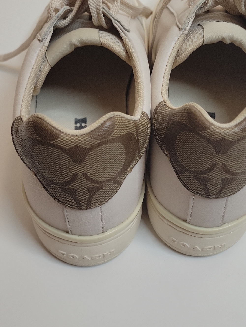 Coach Women's Chalk Sneakers with Brown Accent Heel - Picture 3 of 7